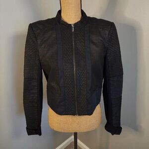 🏍️ BCBGMaxAzria Joshua Quilted Moto Cropped Jacket | Women's L
